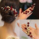 Qimei Lianxi's mother-in-law's hairpin hairpin wedding banquet mother's red festive hairpin hairpin back of the head tassel edge clip one red rose edge clip