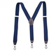Yufan men's strap suspender pants clip fixture extended and adjustable business formal wear back non-slip suspender solid color clip three-clip hook buckle leather head-black