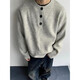 POUM Henry collar sweater men's autumn and winter trendy high street sweater tops American sweater jacket LJWP-MY338 Gray XL