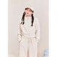 Zihan (ZIHAN) Zihan short waisted hooded top straight wide leg loose casual pants two-piece suit for women 2024 winter new style rice gold XL