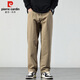Pierre Cardin Casual Pants Men's Autumn and Winter Loose Straight Pants Men's Heavy Cotton Work Pants Men's Brown XL