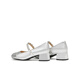 Tianmeiyi Shoes Women Shoes Mall mismo tacón grueso French Retro Single Shoes Mary Zhen Shoes Spring and Autumn Style BJ761CQ4 Silver 38