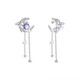 Su Shiliu non-pierced butterfly earrings for women 925 silver earrings light luxury high-end tassel earrings female birthday gift for girlfriend 925 silver butterfly dream tassel earrings without pierced ears