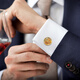 卡夫林克新品幸运叶子袖扣男士袖钉高档衬衫法式袖口扣金属 Cufflinks K124 银色袖扣-幸运叶子