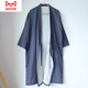 
Catman (MiiOW) spring and summer thin pure cotton bathrobe men's mid-length Japanese style nightgown cardigan yukata sweat steaming suit large size plus fat colored men's robe - dark gray ash L 160-185Jin [Jin equals 0.5 kg]