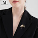 Mck retro ginkgo leaf brooch women's high-end corsage suit clothes pin accessories Chinese Valentine's Day gift