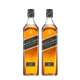 尊尼获加（JOHNNIE WALKER）洋酒 12年黑方黑牌双支礼盒装500ml*2瓶 苏格兰调和型威士忌