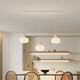 Mingjiang Style 2025 new restaurant lamp full spectrum eye protection restaurant chandeliers modern simple pumpkin lantern Guangdong Zhongshan lamp MTJ689-3 disc three-color LED (white + beige)