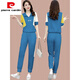 皮尔卡丹（pierre cardin）冰丝休闲时尚套装女2025年夏季新款宽松洋气跑步运动服短袖两2025 681白色【含棉好质量两件套】 2XL