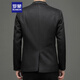 Romon Wool Suit Men's Autumn and Winter Business Traje informal de lana Single Western Coat Western Men's XF51 Black XL