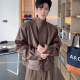 Digada jacket men's retro versatile autumn and winter lapel loose Korean style trendy design handsome motorcycle leather jacket HYXS-HY199 black regular XL
