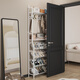 Lohas Time Ultra-thin Entry Door Shoe Rack Door Multi-layer Household Shoe Storage Rack Multi-functional Shoe and Hat Integrated Rack Storage Rack Cream White Shoe and Hat Integrated Rack - Large Length 83