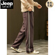 
JEEP SPIRIT2024 autumn and winter new heavyweight thin velvet men's loose wide-leg casual pants workwear American high street sports sweatpants Q829 dark gray L