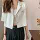 
LPOX jacket for summer women's thin style 2025 new internet celebrity street-fried design small short women's jacket suit white 684 models XL 115/135Jin [Jin equals 0.5 kg]