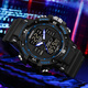 Raellis Double Display Electronic Watch Student masculin Étudiant tendance et à la mode adolescent multifonctionnel Luminal Sports Electronic Watch Male Watch 6167 Black and Blue