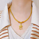 Chenxiangfu old phoenix ancient gold Ruyi peace lock pendant pure gold 999 lotus hollow word 