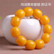 DL 1998 Fat Dong Lai's same style amber beeswax bracelet for men, natural old barrel beads, chicken oil, yellow raw stone, women's bracelet, raw ore, style six (men's barrel beads) 17*19