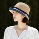 Lee dprre Japanese Straw Hat Women's Summer Sunshade Cool Hat Rolled Hepburn Style All-match Basin Hat Top Hat Straw Braided Sunscreen Fisherman's Hat Burgundy One Size (55-58cm)