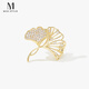 Mck retro ginkgo leaf brooch women's high-end corsage suit clothes pin accessories Chinese Valentine's Day gift