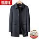 Hengyuanxiang high-end woolen woolen coat for men, medium-length, thickened dad's down liner, removable middle-aged and elderly coat, dark gray XL