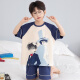 Little milk dragon children's pajamas for summer boys pure cotton short sleeves shorts boys teenagers cartoon home clothing set T695# milk dragon [hot new style] One size 14 sizes (suggested high 123-133)