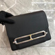 Bordifenasi leichte Luxus -Leder -Bag -Bag Damenbeutel Nase Tofu -Tasche Kangkang Bag Top Schicht Ziegenleder -Leder -Umhängetasche Schrägströme Handtasche Schwarze Goldschnalle kleine 18 cm Schwein Nase Tofu -Tasche
