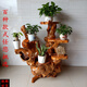 XMSJ Wurzelschnitzständer neuer chinesischer Wurzelschnitzständer Balkon Bonsai Stand Mehrschicht Gesamtmaserholzbaum Wurzel Chinesische natürliche Ursprung 16873 Doppelschicht