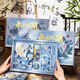La caja de regalo del cuaderno mundial colocado en la izquierda pintada a mano cultural y creativa de estilo chino set de papelería de graduación Manual de regalo Libro de altura Diario Regalos de cumpleaños Día de la maestra, perspectivas futuras Set de 6 piezas Box de regalo Estilo sin especificaciones
