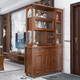 Chen Fei Wohnzimmer-Trennschrank, Eingang, Schuhschrank, chinesischer doppelseitiger Massivholz-Weinschrank, Wand-Weinregal, Eingangsbereich, Schrank, Bildschirmeingang 9902 # 1,2 Meter Walnussfarbe, Montagerahmenstruktur