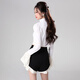 White shirt women's 2024 spring new niche French style bow lace splicing sleeve shirt white S recommended 85-100Jin Jin equals 0.5 kg
