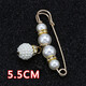 Qimeilian anti-exposure large shawl button cardigan large pin women's cashmere coat button pin wool scarf large brooch pin 1# plum beads gold needle 5.5cm