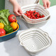 Beijing vegetable washing basket drain basket washing fruit basin kitchen vegetable basin fruit plate water filter basket double layer rice washing basket