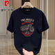 Pierre Cardin Trendy Brand T-shirt à manches courtes à manches courtes pour hommes en été rétro à imprime à moto Retro T-shirt à manches à manches mi-manche pour hommes 683 Bourgogne M (recommandé 100-120 Jin [Jin est égal à 0,5 kg]))