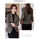 Chenfu small suit jacket for women, Korean version, fashionable, casual, short, small, temperament, slim suit, versatile work clothes top, single cotton gray suit, 3XL, recommended 130-140Jin Jin is equal to 0.5 kg