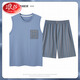 Langsha Pajamas Summer Modal Veste Modal Shorts Sans manches Mentes Men's Home Clothes Summer Thin Ice Silk DGG-AM-12027 XL