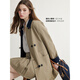 Kbne Bane Style Chaqueta de viento khaki para mujeres abrigo de abrigo pequeño y otoño
