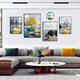 
Mohu (mohu) living room decoration painting sofa background wall mural modern simple landscape landscape painting TV wall high-end new style hanging painting Fulu Xiangsui 15941 (including wall clock) tempered crystal porcelain large combination - black frame