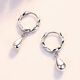 Jiuchangshi 99 sterling silver earrings for women, silver earrings, fashionable earrings, round drop earrings, birthday gifts for girlfriend, 99 pure silver, weighing about 3.8g