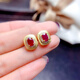 Tanhai natural ruby set high clarity main stone 4*6mm ruby ring earrings pendant three-piece set