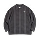 Maden workwear American casual jacquard knitted polo shirt college style texture lapel pullover sweater men autumn and winter dark gray S