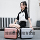 Qianlianzi children's suitcase girls cosmetic storage toiletries bag travel 16-inch makeup box suitcase small black 16-inch