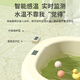 捷贝儿童洗澡桶可折叠小孩家用泡澡桶加厚浴桶宝宝浴盆大号婴儿游泳桶 珊瑚粉【0-4岁一体凳】 【智能感温款】送大礼包+花洒