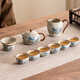Porcelain brand tea set Ru kiln Qianli Jiangshan Kung Fu tea set with openable slices porcelain Xishi pot Festival housewarming gifts for elders