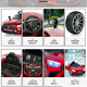 Bebel Children's Elektroauto Allrad-Spielzeugauto kann für Menschen Fernbedienung, Allradauto sitzen, Kinder können Babyauto, Jungen, High-End-Pulver [Dual Drive 12V + Bluetooth App + Fernbedienungssteuerung] Stoßdämpfer + Doppel-Türschwankung, Mädchengeburtstagsgeschenk
