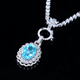 BOGLIA natural Paraiba necklace for women 18k gold 3.85 carat pendant set with diamond and white sapphire birthday gift Paraiba gemstone necklace 3.85 carat