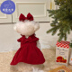 Jinling Puppy Princess Dress Autumn and Winter Teddy Bichon Pomeranian Yorkshire Small and Medium Puppy Pet Cat Clothes Red Dress (Ttractable) XL (Recommended Weight 11-15 Jin [Jin is equal to 0.5 kg])