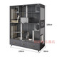 Cat cage with integrated toilet, suitable for big and small kittens, villa indoor household cat house with integrated toilet, solid wood cat, light luxury gray, 150cm long, 180cm high, environmentally friendly and anti-proof, delivered to home, package installed