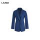 Blue sapphire blue 100 sheep wool one button waist suit jacket women's suit top winter new product dark sapphire blue M