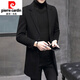 Pier Cardin Herbst und Winter Wollmantel Herren mittelgroßer koreanischer Stil trendiger Wollmantel Herren Windbreaker Girl Anzug schwarz xl