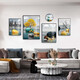 
Mohu (mohu) living room decoration painting sofa background wall mural modern simple landscape landscape painting TV wall high-end new style hanging painting Fulu Xiangsui 15941 (including wall clock) tempered crystal porcelain large combination - black frame